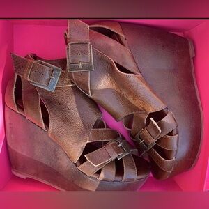 Gee WaWa Sadie Platform Sandal Leather 10m Anthropologie Unworn